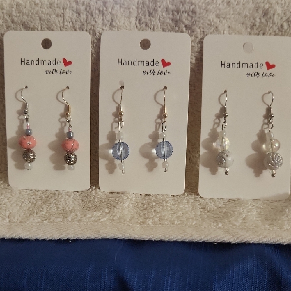 Handmade Silver and Pink Earrings